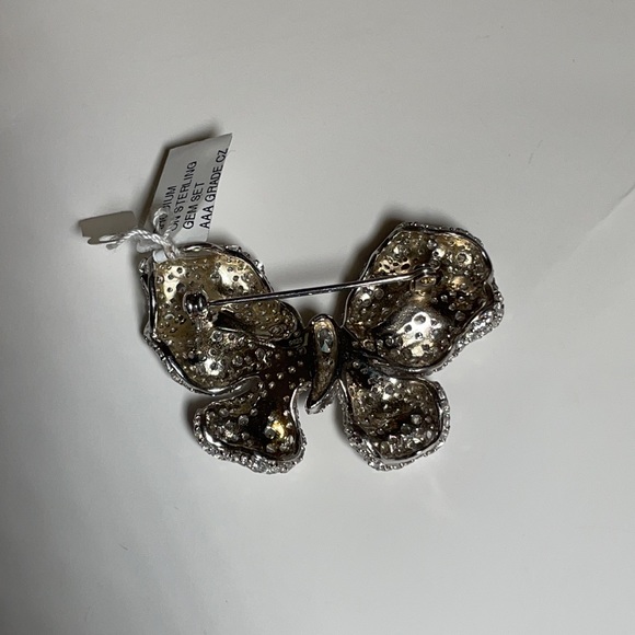 CZ Butterfly Brooch